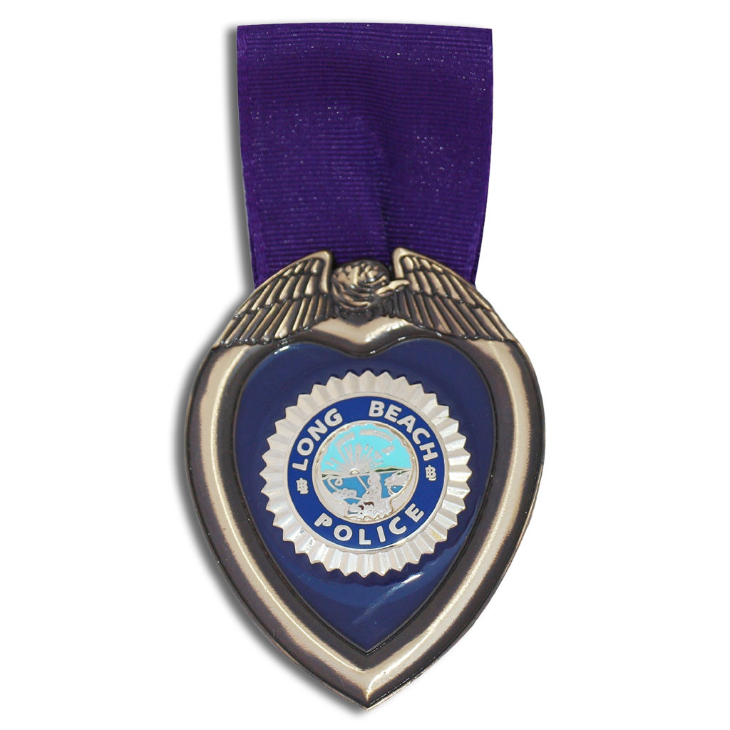 Long Beach PD Purple Heart Medal.