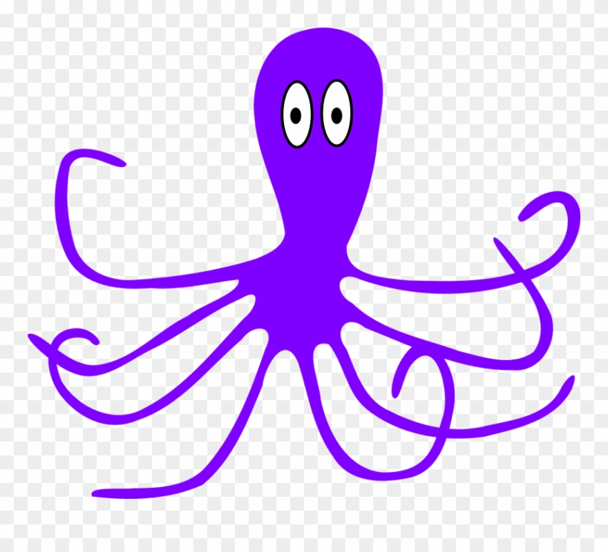 Cartoon Octopus Purple Clipart (#1239776).