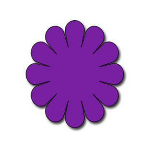 Clipart Picture of a Purple Daisy Flower.