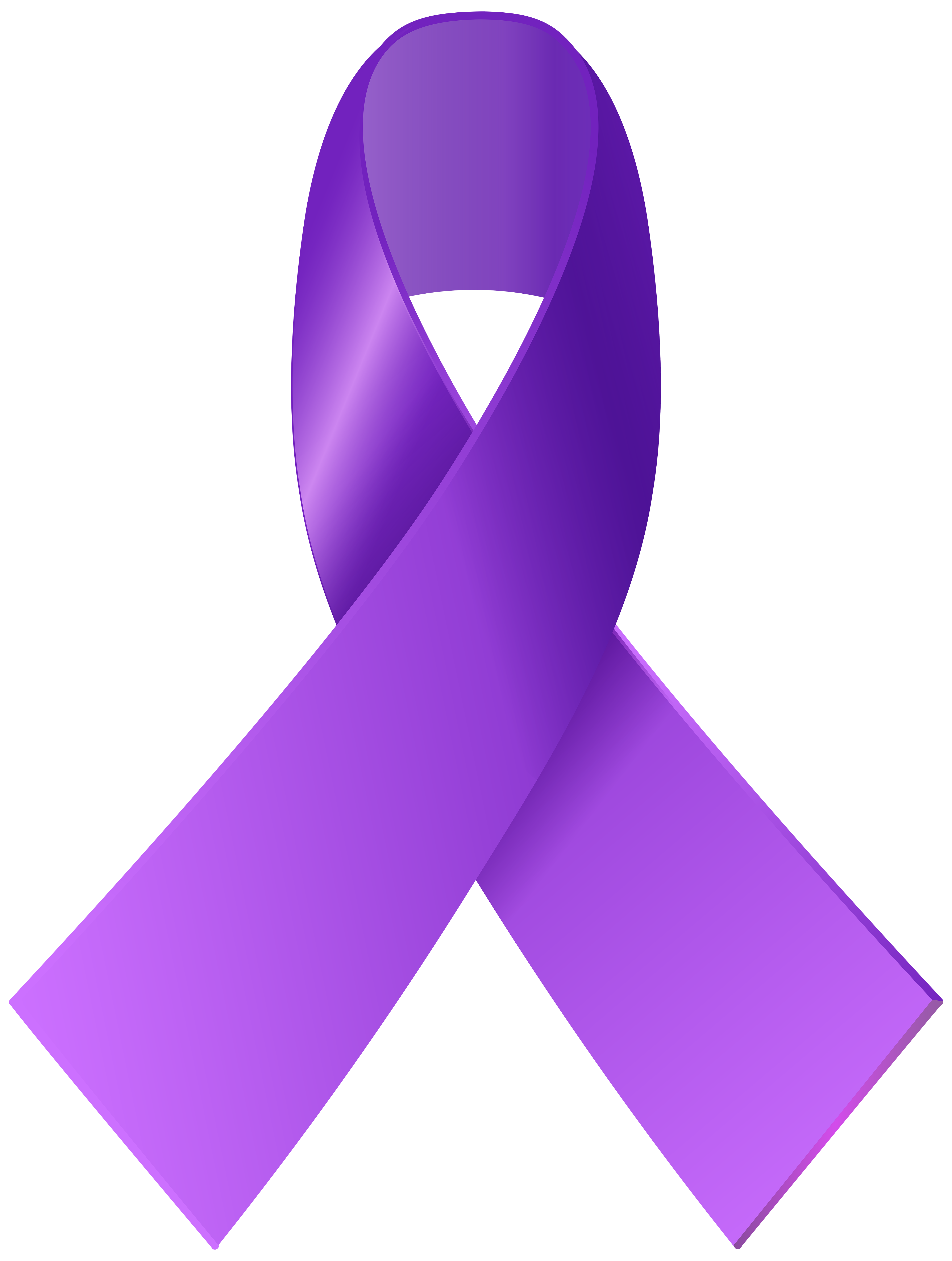 Purple Awareness Ribbon PNG Clip Art.