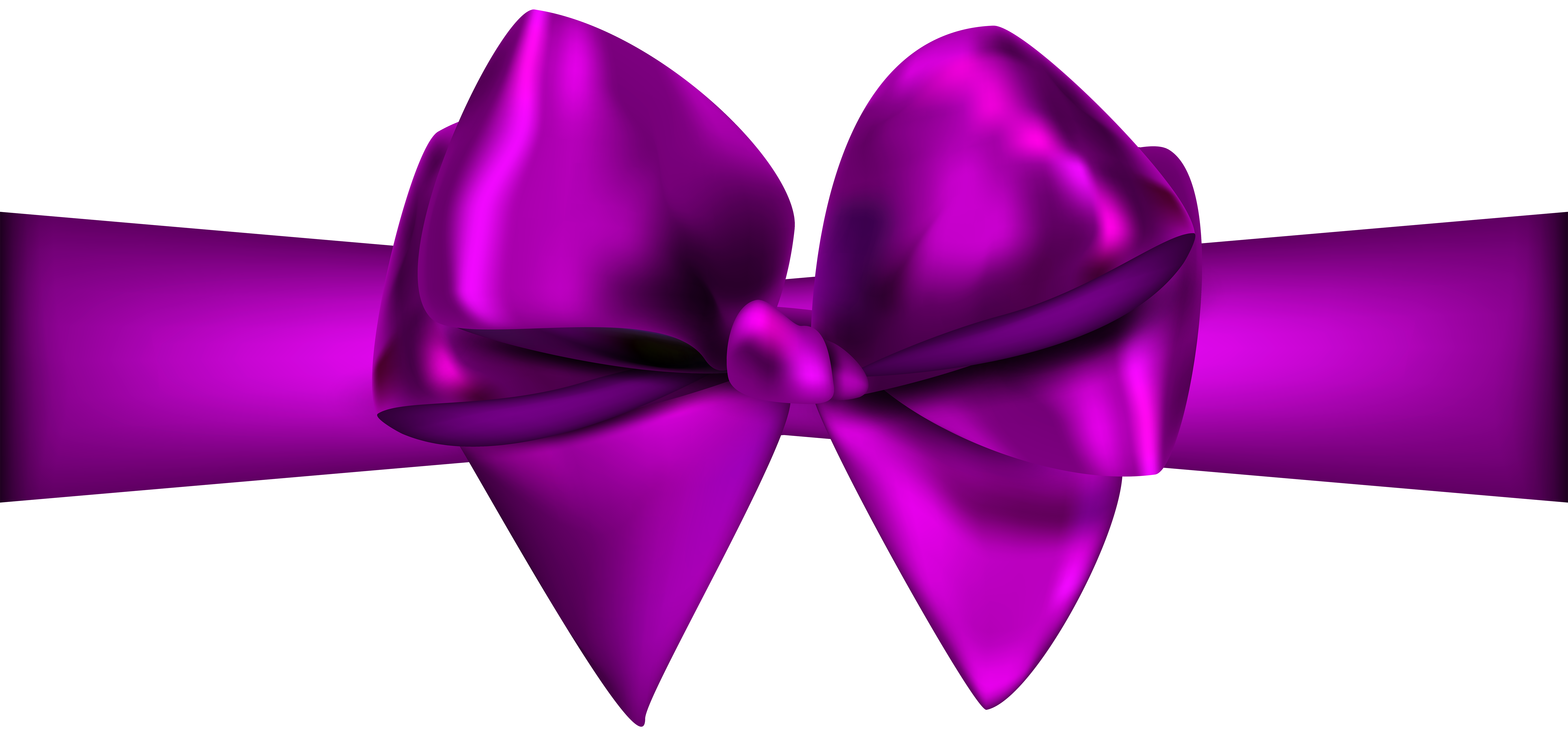 Purple Ribbon with Bow PNG Clip Art.