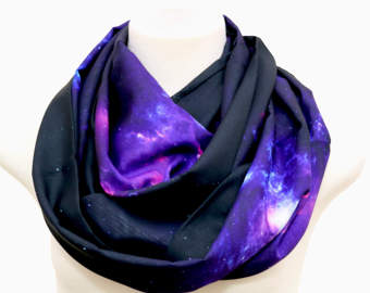 Purple black scarf.