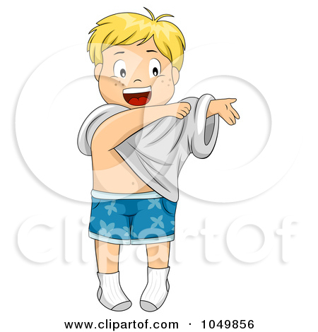 Boy Putting On Clothes Clipart.