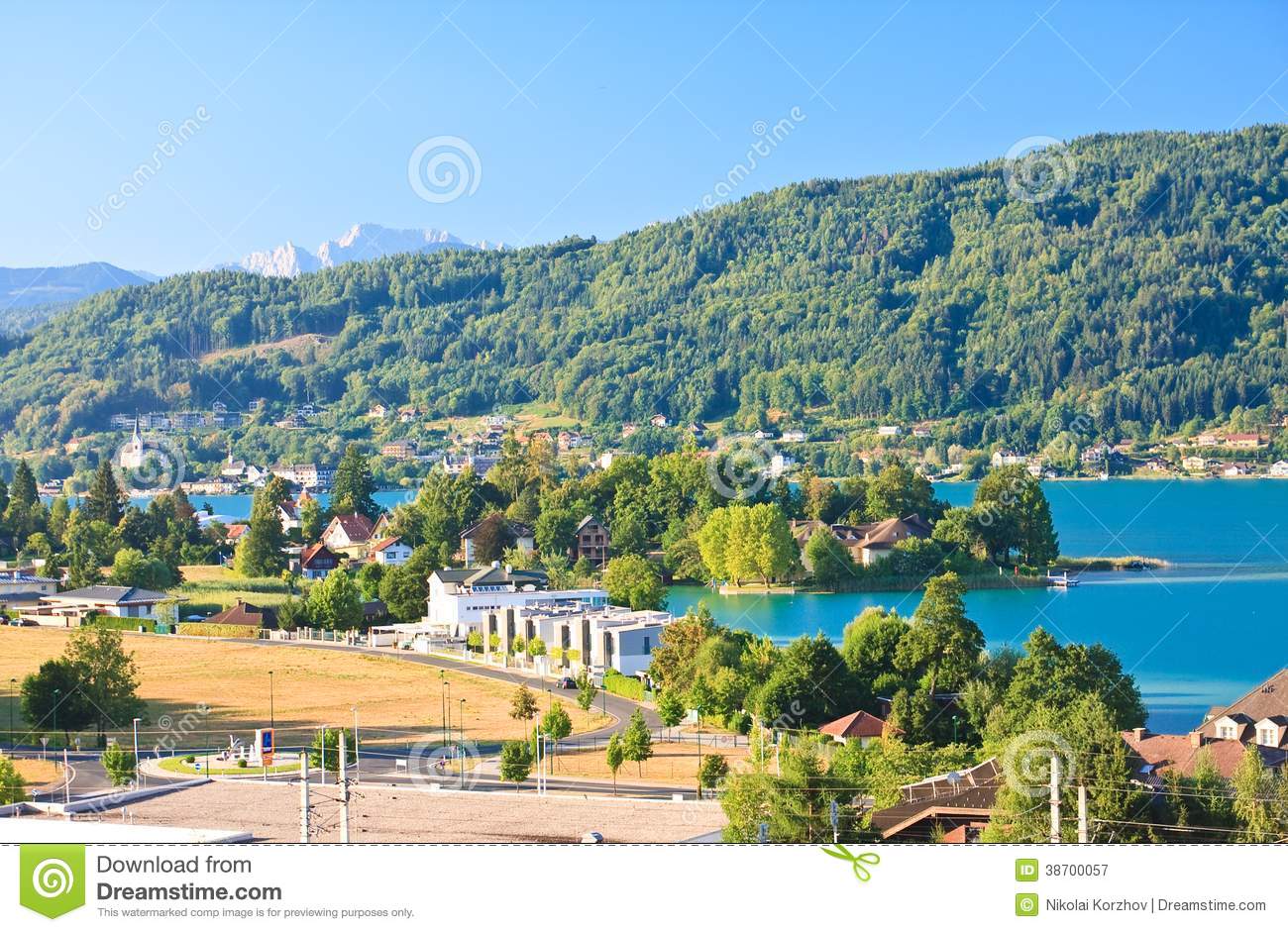 Resort Portschach. Lake Worthersee. Austria Royalty Free Stock. Resort Portschach. Lake Worthersee. Austria Royalty Free Stock.