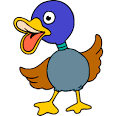 Duck quacking clipart.