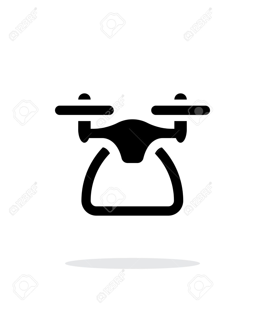 Quadcopter Side View Simple Icon On White Background. Royalty Free.