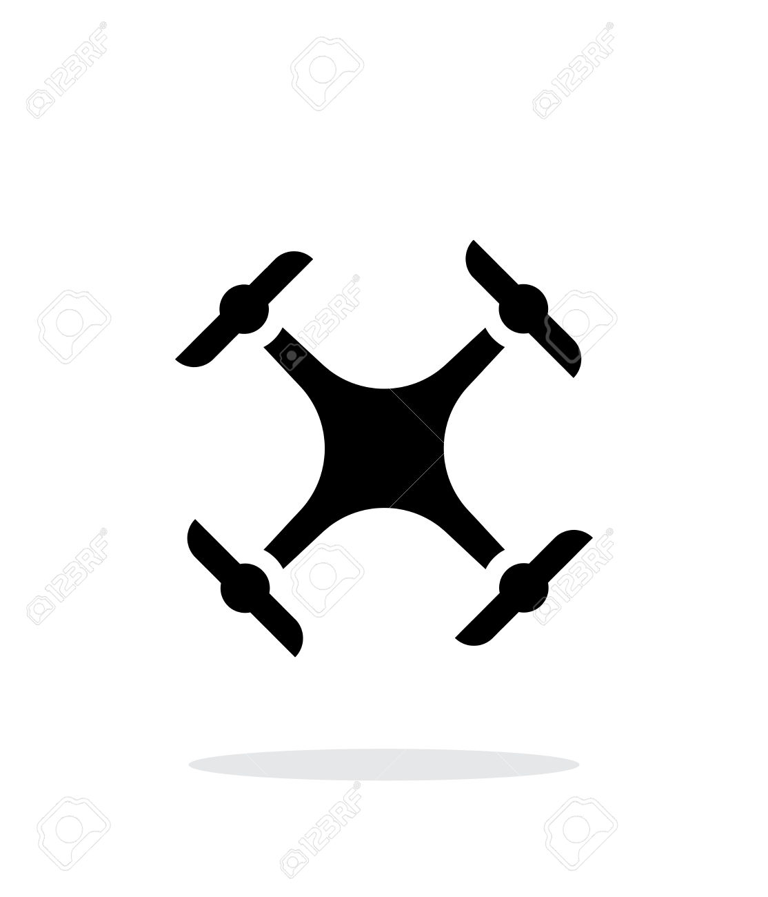 Quadcopter Drone Simple Icon On White Background. Royalty Free.
