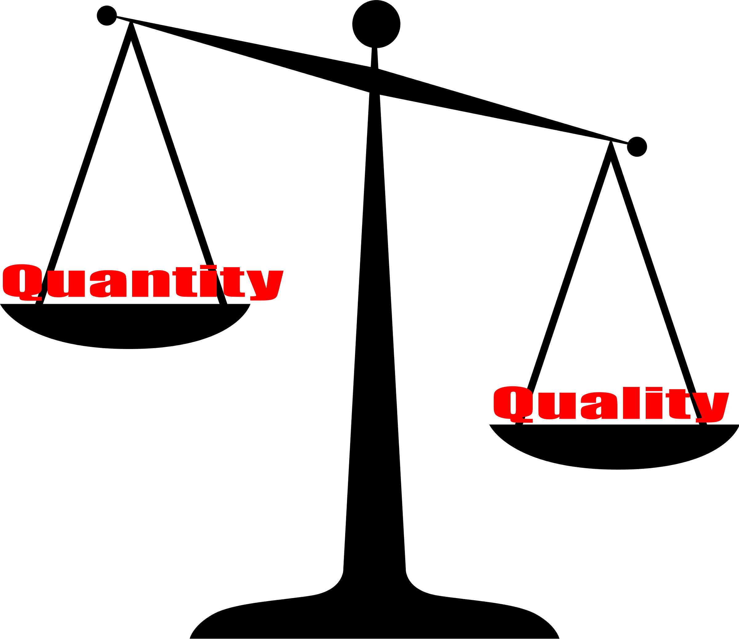 Quality vs Quantity Vector Clipart image.