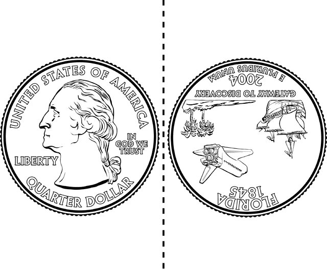 Quarter Front And Back Clipart.