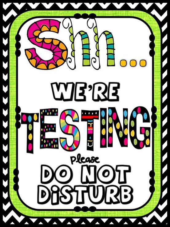 Quiet Testing Sign Free Printable