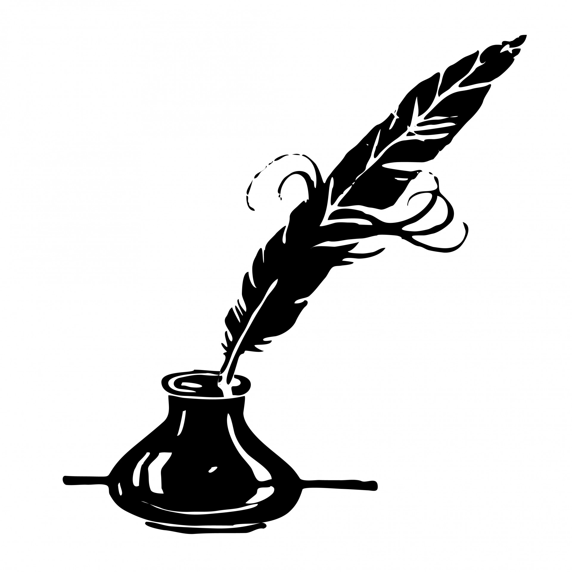 Quill Clipart Black And White.