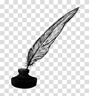 Paper Quill Pen Inkwell , feather transparent background PNG.