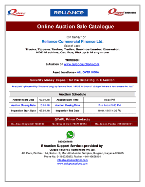 Fillable Online Quippo Auctions.