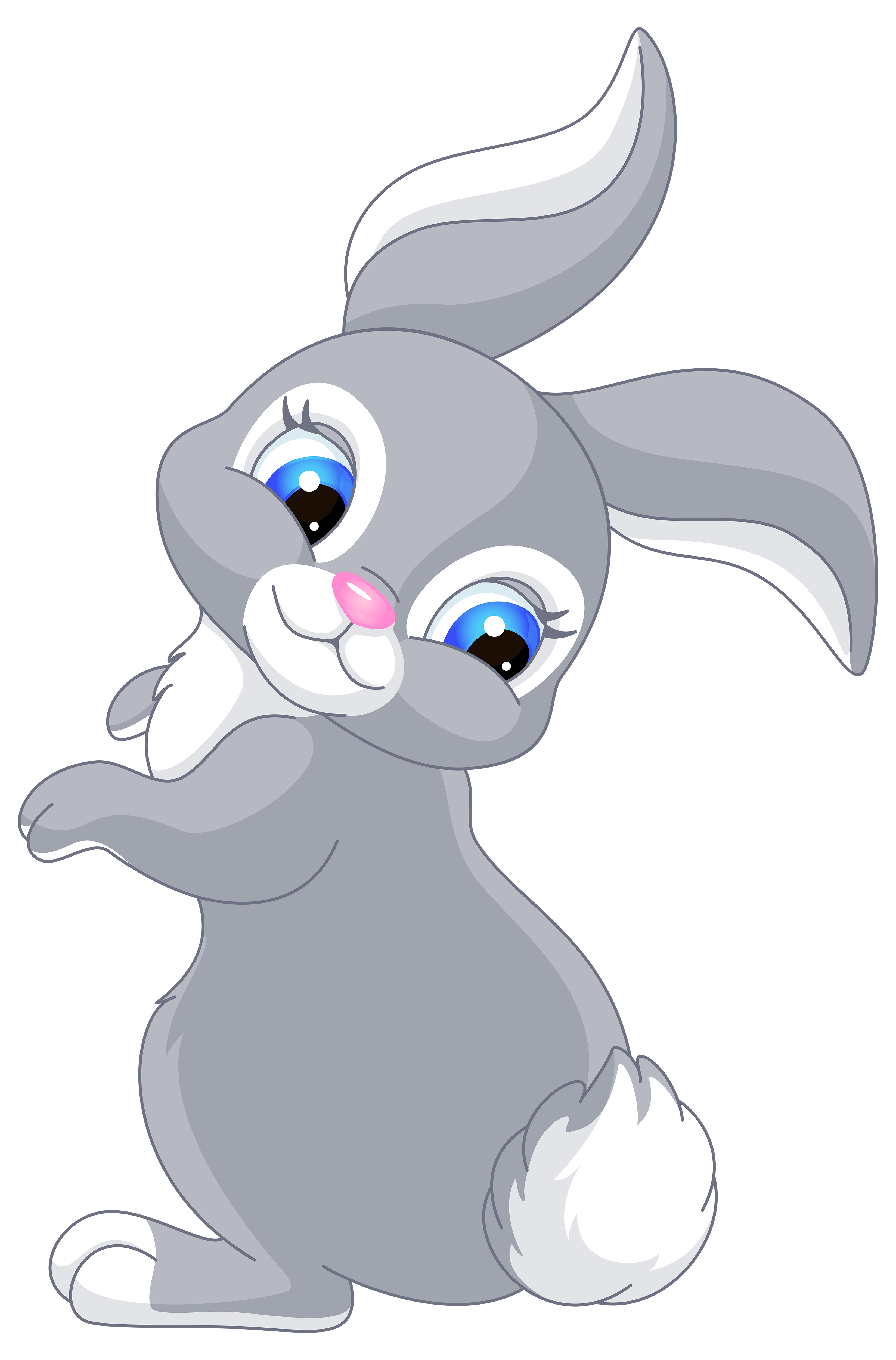 Cute Bunny Cartoon PNG Clip Art Image.
