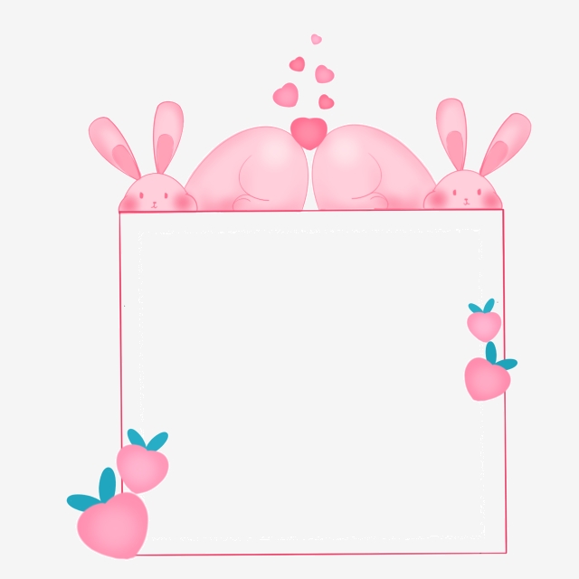 Pink Rabbit Cute Border, Cute, Pink, Bunny PNG Transparent.