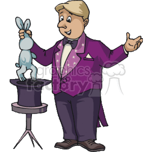 magician pulling a rabbit out of his hat clipart. Royalty.