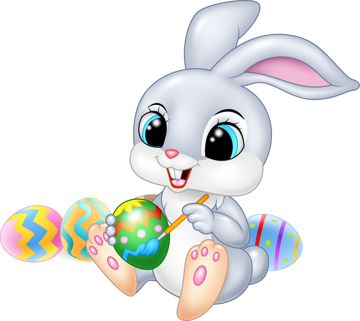 Easter Bunny Cartoon Illustration.