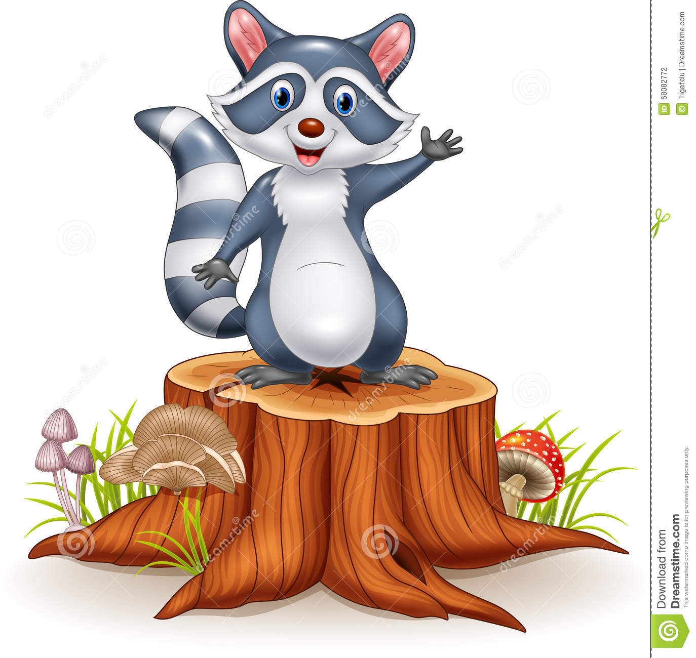 Raccoon In Tree Clipart.