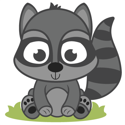 Mother and baby raccoons clipart.