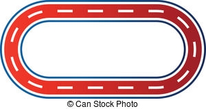 Oval race track clipart.