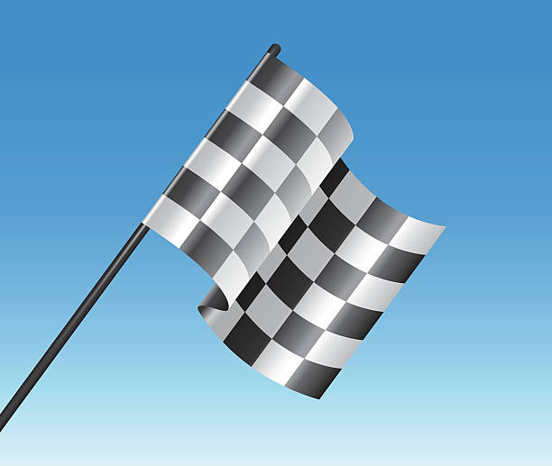 download racing blue flag with yellow stripe