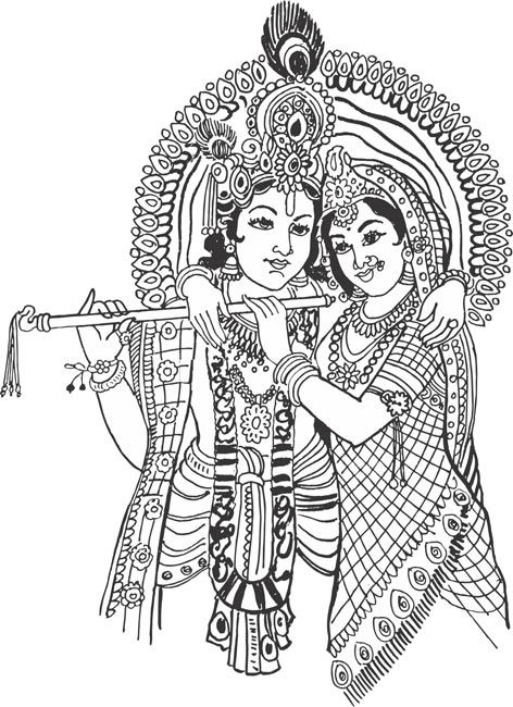 radha krishna black and white clipart 10 free Cliparts | Download