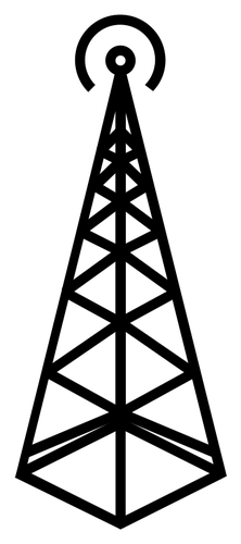 Radio transmitter antenna with square base vector.