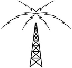 Vector Radio Tower Broadcast Clipart.