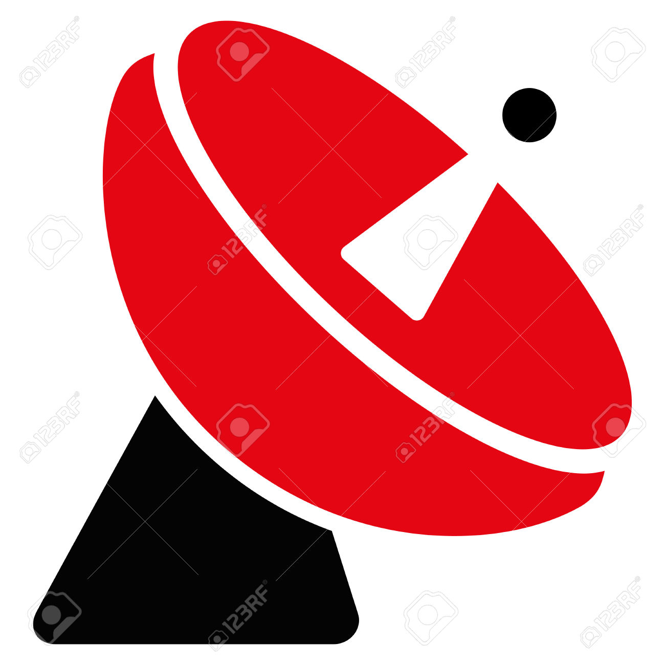 Radio Telescope Vector Icon. Style Is Flat Symbol, Rounded Angles.