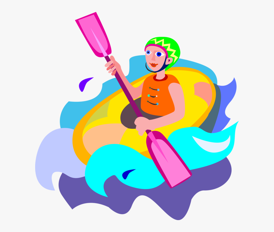 Vector Illustration Of Extreme Water Sports Whitewater.