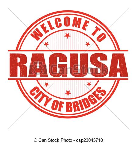 Vector Clip Art of Welcome to Ragusa stamp.