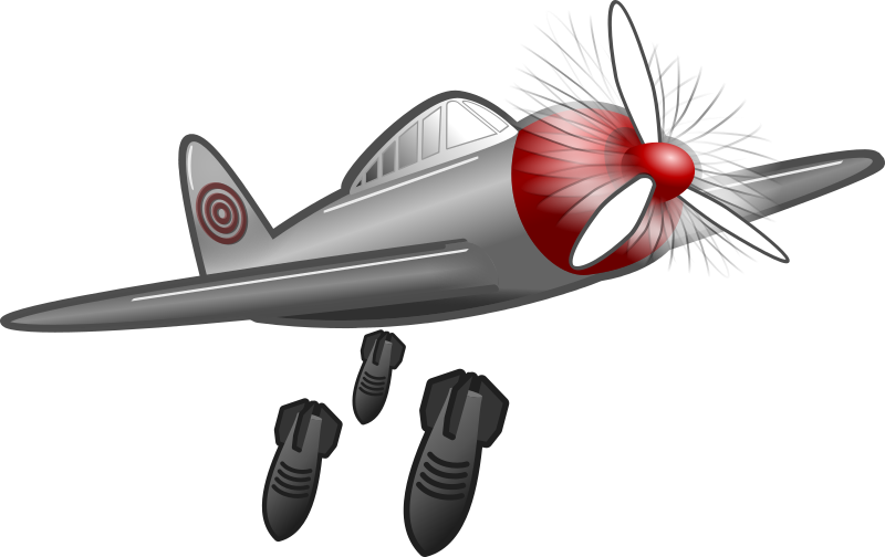 Plane Dropping Bombs Clipart.