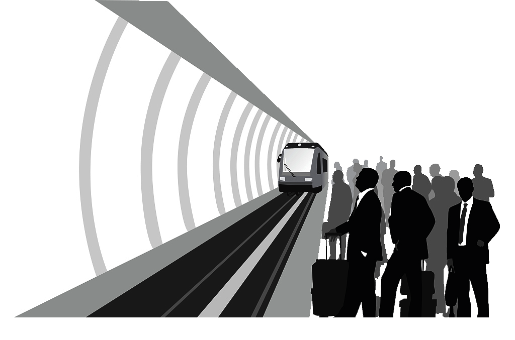 Train Rail transport Rapid transit Silhouette Illustration.