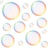 Rainbow Soap Bubbles Stock Photo.