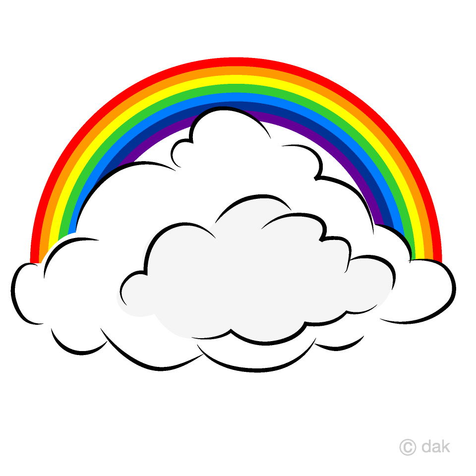 Free Rainbow Cloud Clipart Image｜Illustoon.