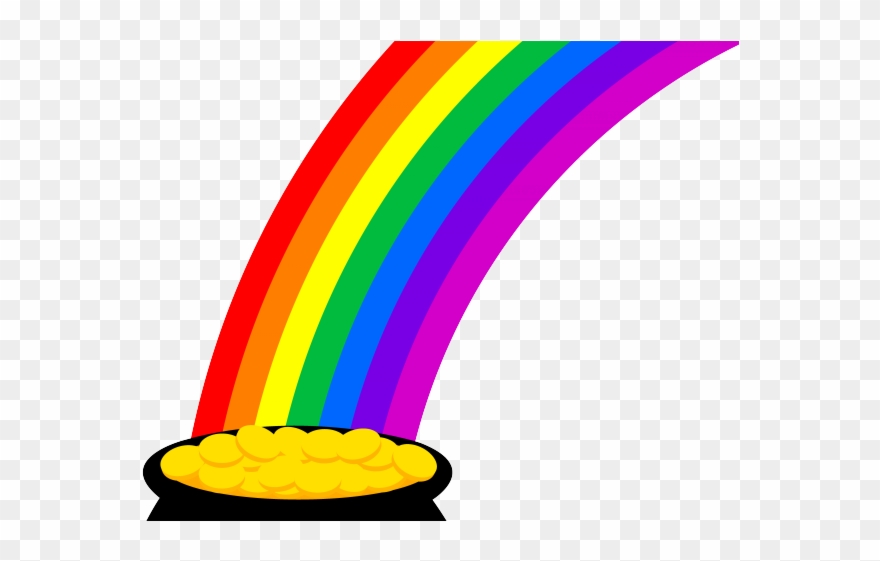 Rainbow And Pot Of Gold Clipart.