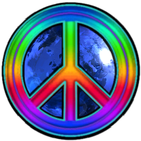 rainbow peace sign logo.