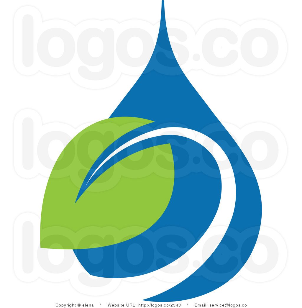 blue ecology raindrop and leaf logo logo clip art elena.