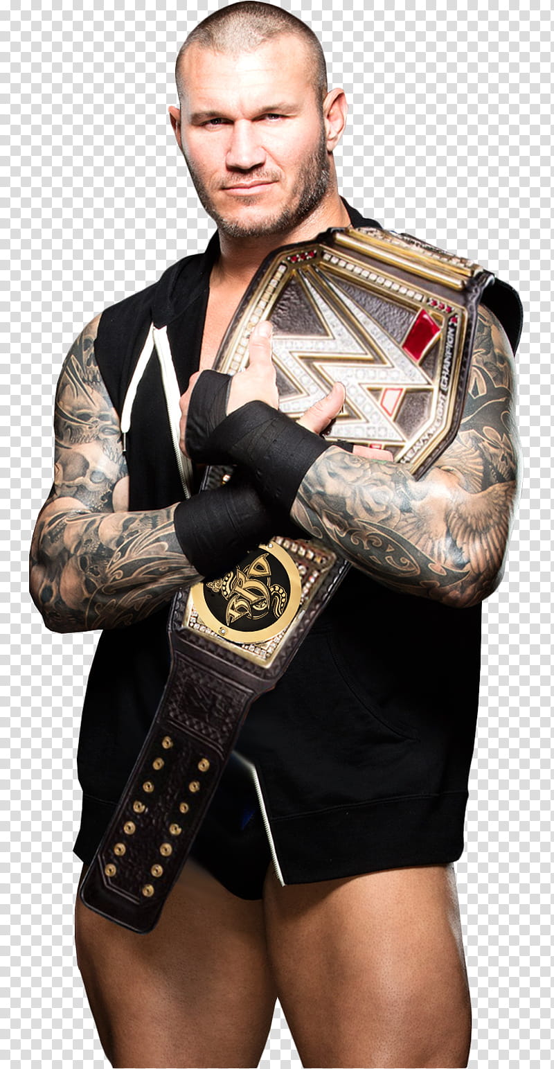 Randy Orton WWE Champion render transparent background PNG.