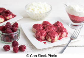 Stock Photo of Curd Balls isolated over a white background.