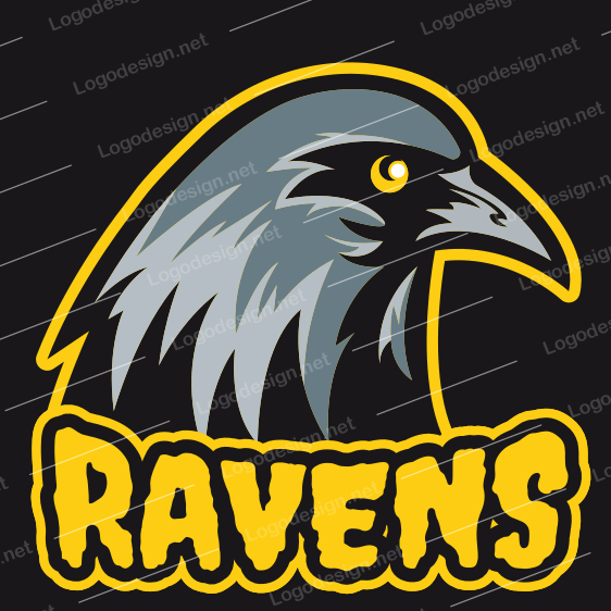 raven head mascot.