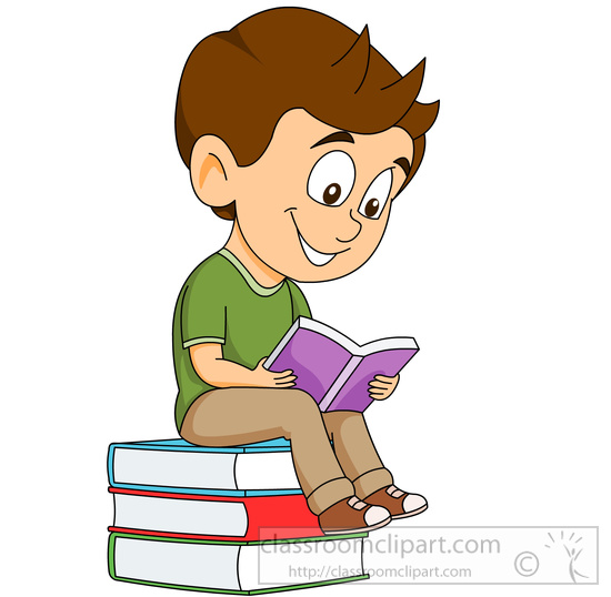 Child Reading Book Clipart.