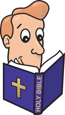 Image: Man reading Bible.