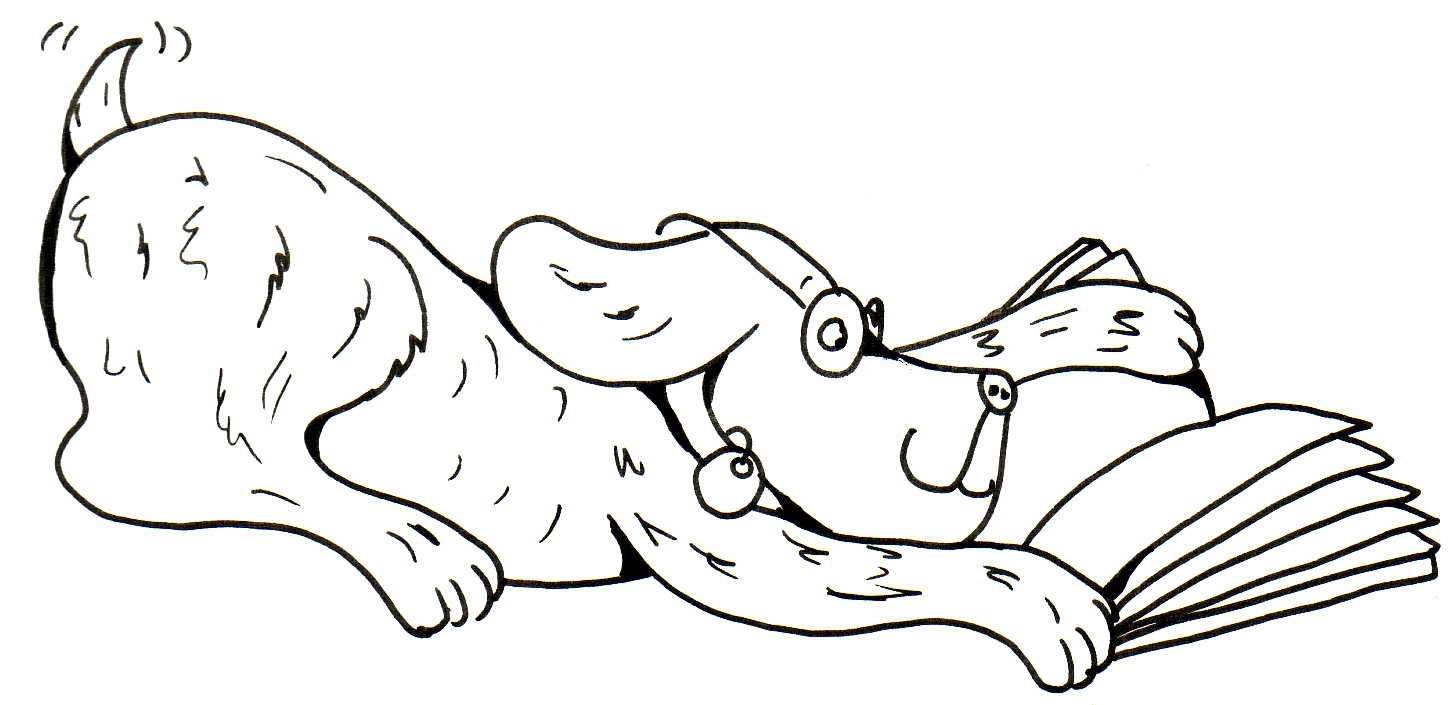 Reading Dog Clipart.