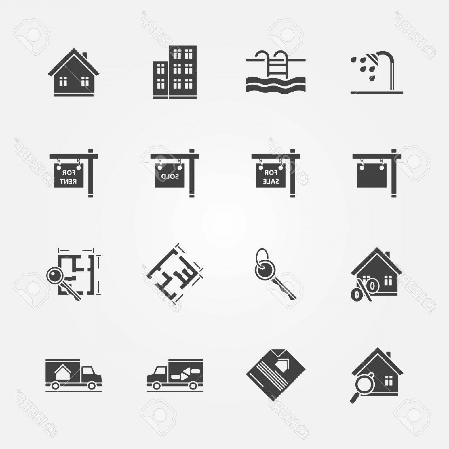 Photostock Vector Real Estate Icons Vector Real Property Or.