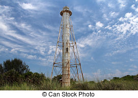 Stock Images of Boca Grande Rear Range Lighthouse is located on.