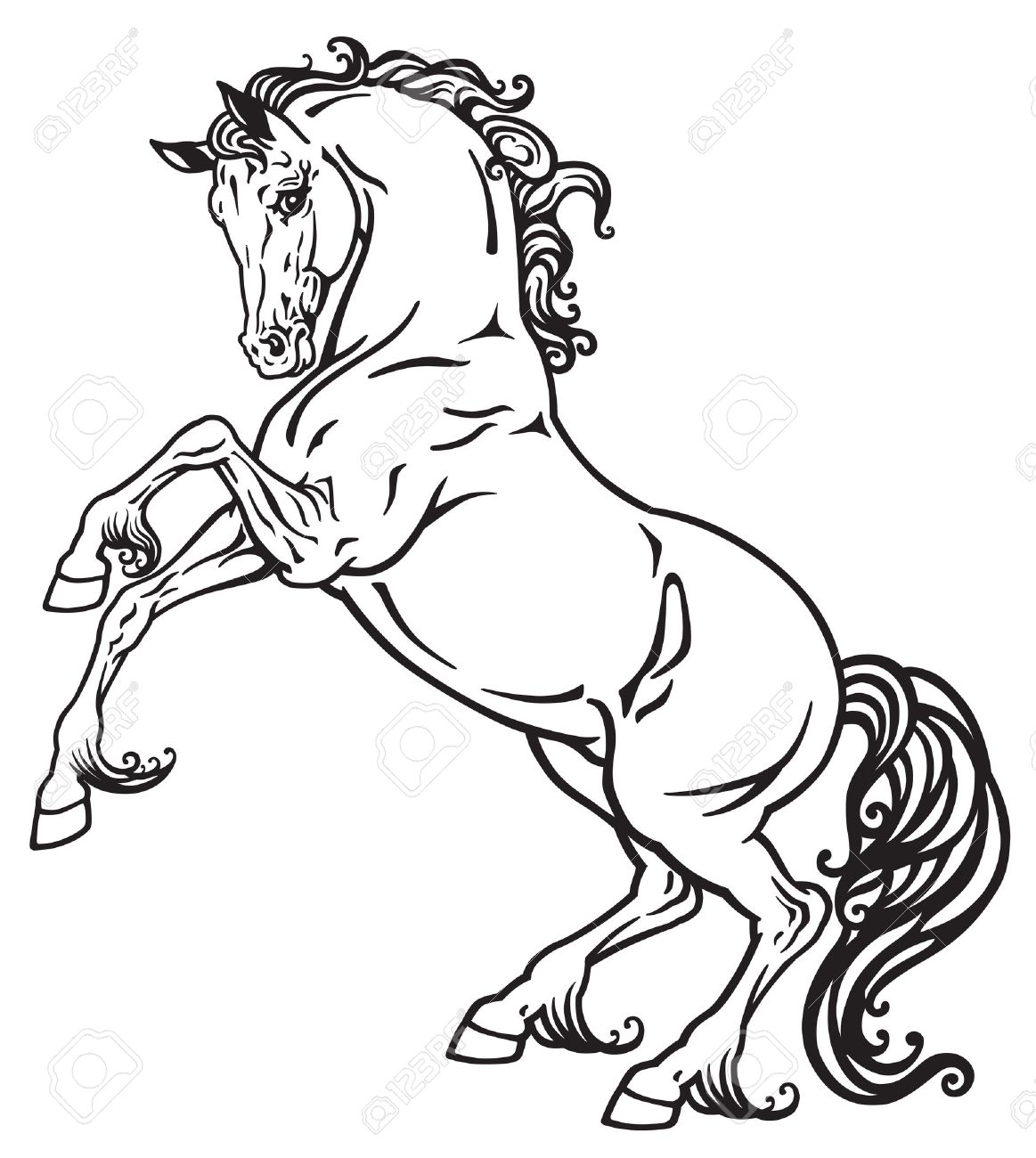 Rearing horse clipart 3 » Clipart Station.