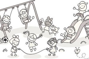 Children playing clipart black and white 2 » Clipart Station.