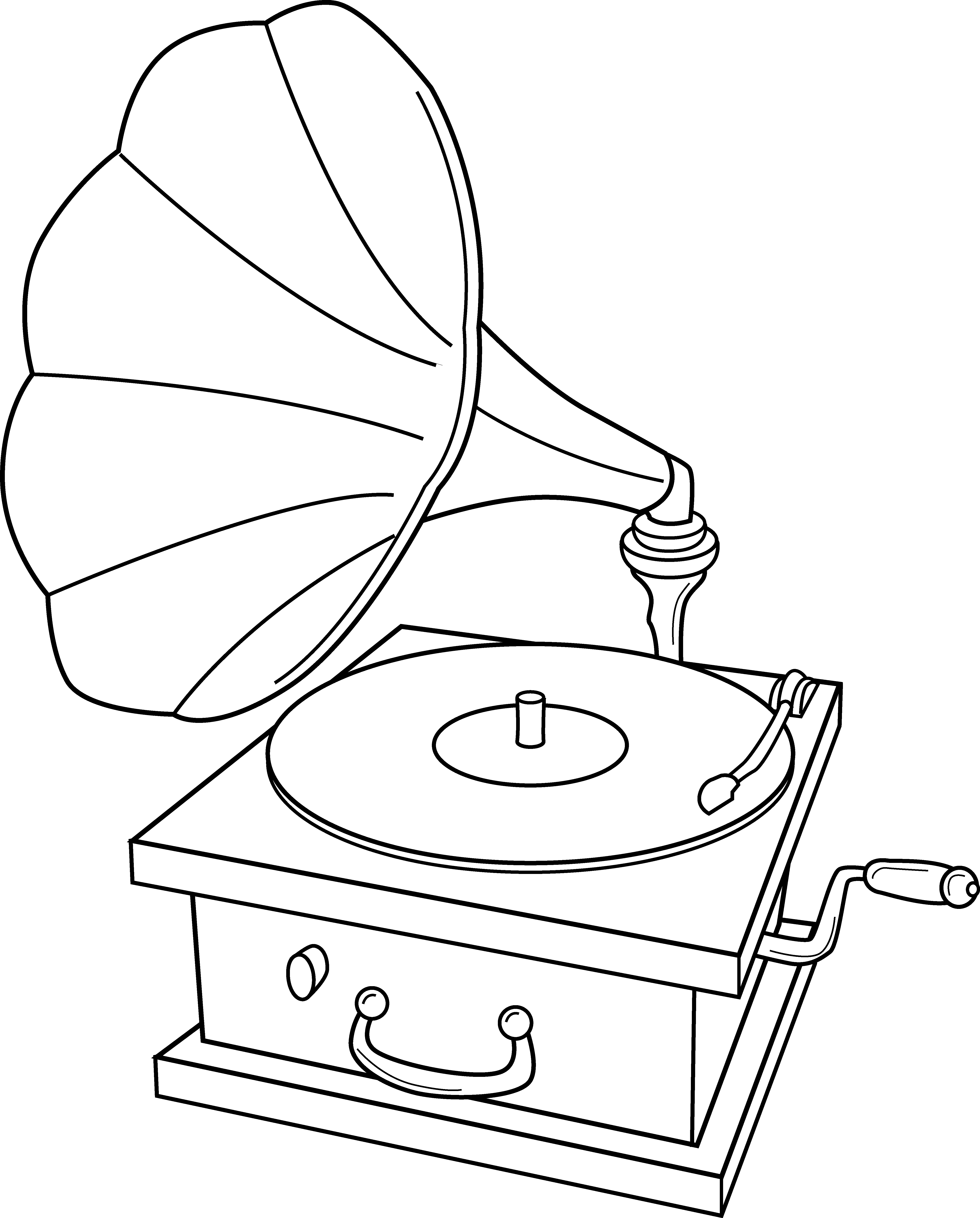 Record Player Coloring Page.