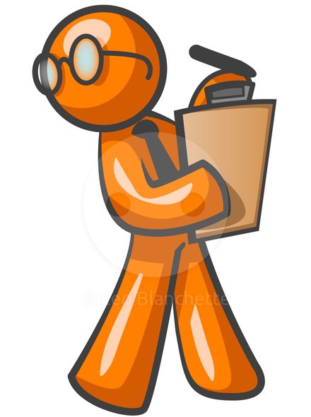 ClipArt Illustration Orange Man Supervisor Or Research.